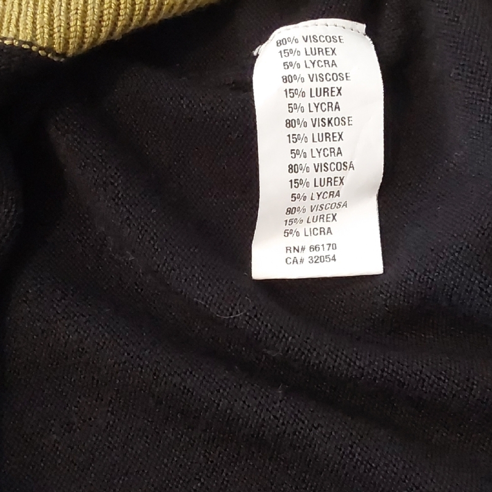 Anthropologie Blank London. Festive Black  Sweater with Patterned Sleeves. XL - Picture 7 of 8